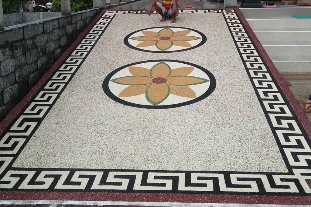 Jasa Pembuatan Lantai Batu sikat